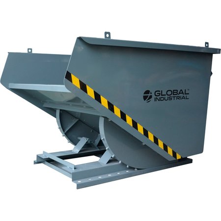 GLOBAL INDUSTRIAL Medium Duty Self Dumping Forklift Hopper, 2 Cu. Yd., 4000 Lb. Cap., Gray 989014